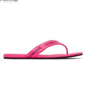 Balenciaga Neon Pink Women's Sandals thong size 39